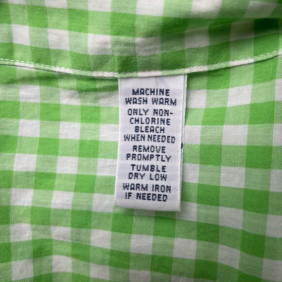 Ralph Lauren  Mens Large Classic Fit Button Down Green Gingham Long Sleeve-L - Picture 9 of 12